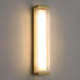 Outdoor Waterproof Ribbed Gold Vertical Wall Sconce Image - 12