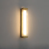 Outdoor Waterproof Ribbed Gold Vertical Wall Sconce Image - 2