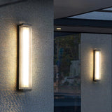 Outdoor Waterproof Ribbed Gold Vertical Wall Sconce Image - 3