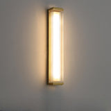 Outdoor Waterproof Ribbed Gold Vertical Wall Sconce Image - 4