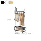 Oval Basket Metal Gold Hooks Storage Coat Rack Stand #size