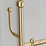 Oval Basket Metal Gold Hooks Storage Coat Rack Stand Image - 4