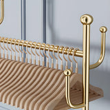 Oval Basket Metal Gold Hooks Storage Coat Rack Stand Image - 6