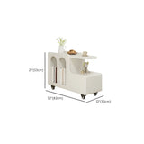 Oval White Wood Mobile Storage End Table with Drawers Image - 13