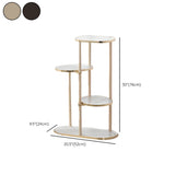 Oval Wooden Indoor Multi-Tier Tan Storage Plant Stand #size