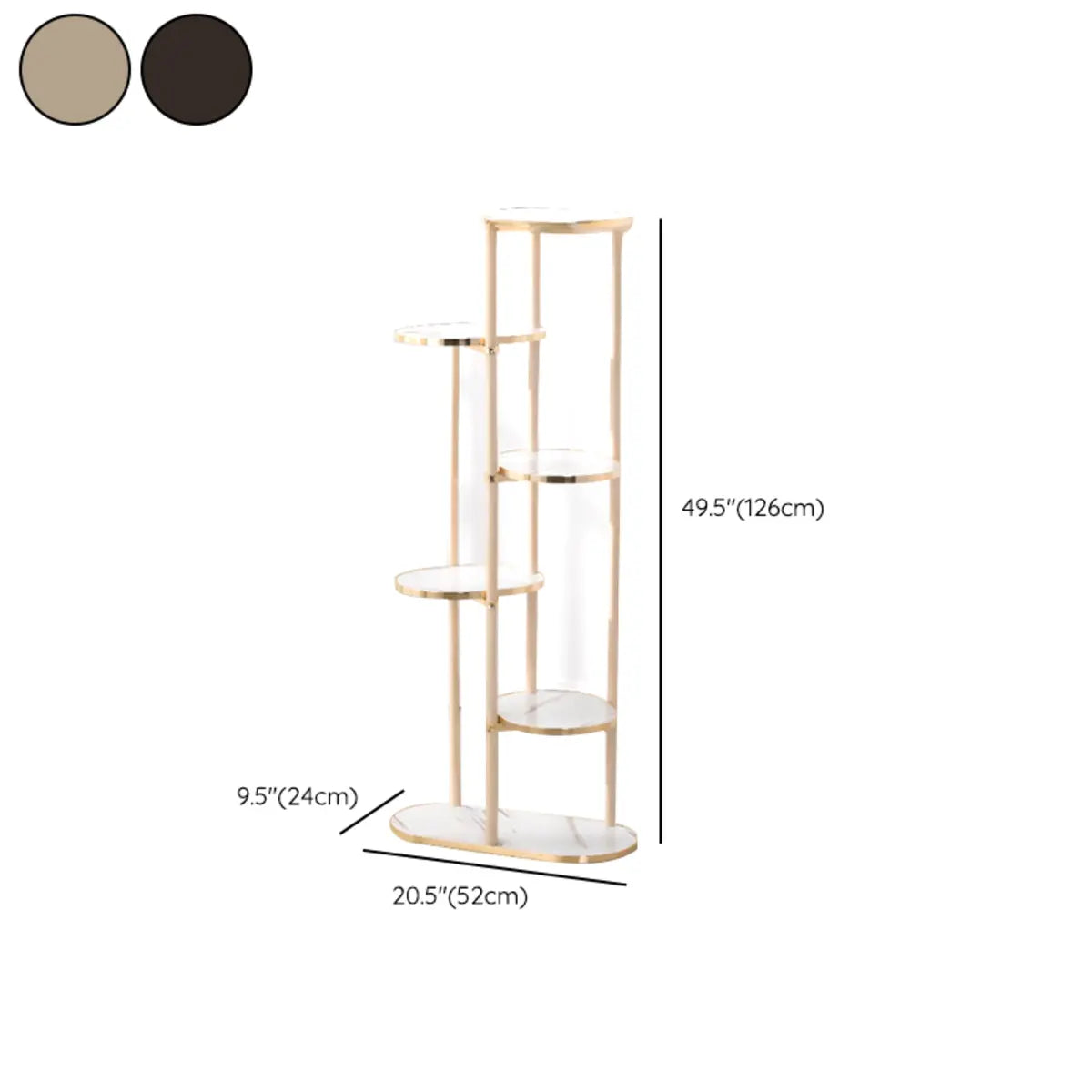 Oval Wooden Indoor Multi-Tier Tan Storage Plant Stand Image - 16