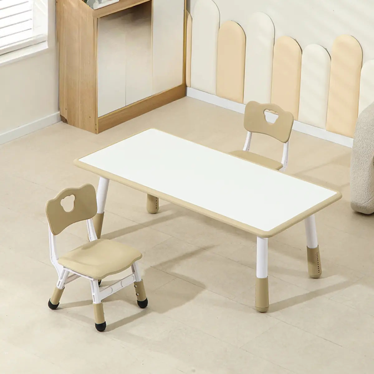 Paintable Adjustable Height Toddler Table Chair Set Image - 15