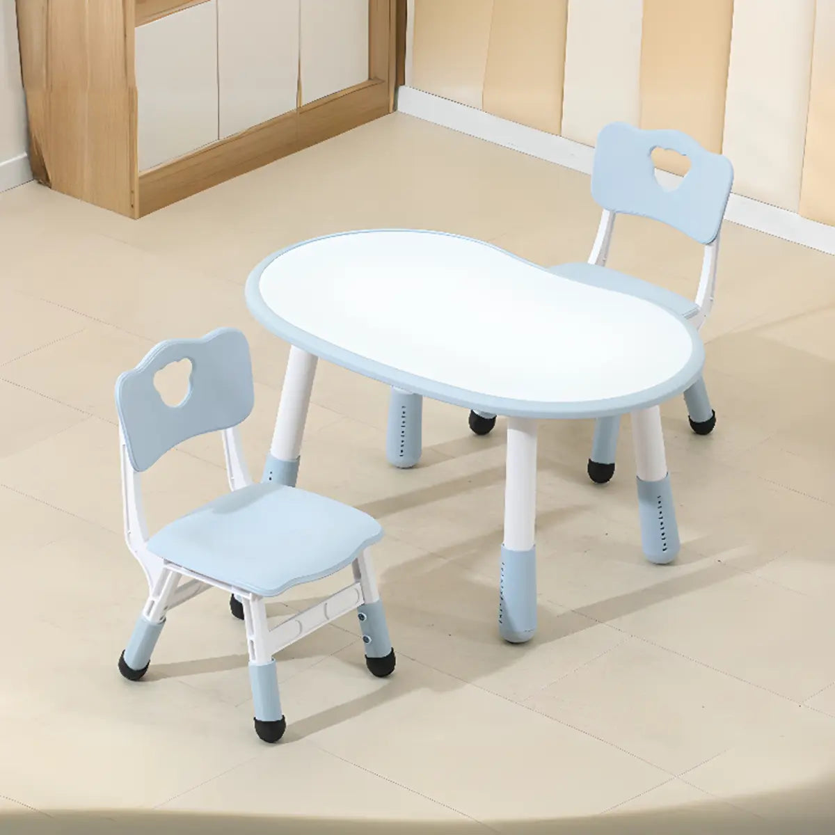 Paintable Adjustable Height Toddler Table Chair Set Image - 17