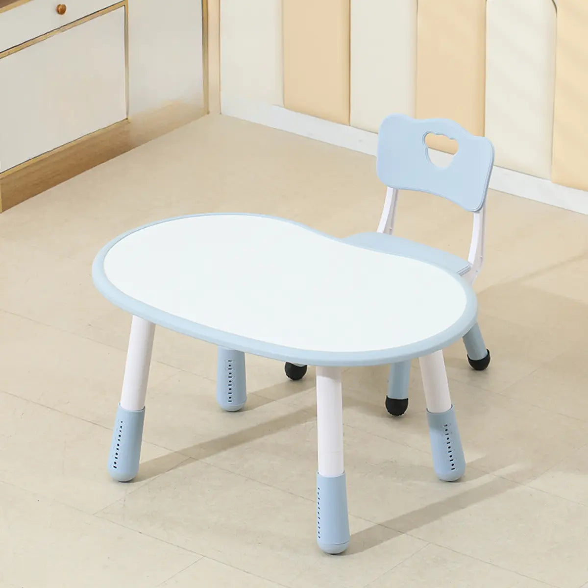 Paintable Adjustable Height Toddler Table Chair Set Image - 9