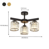 Parlor Crystal Cylinder Semi-Flush Mount Light 8-Light #size