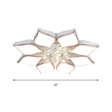 Parlor Large Rose Gold Flower Crystal Flush Mount Light Image - 4