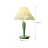 Pastoral Style Elegant Pleated Lampshade Green Table Lamp #size