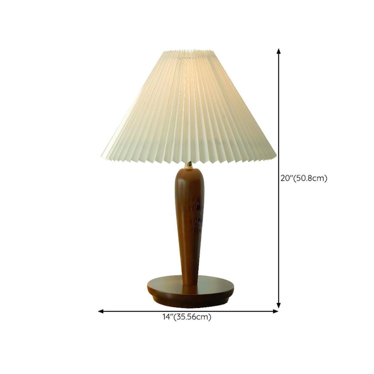 Pastoral Style Elegant Pleated Lampshade Green Table Lamp Image - 14