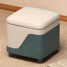 Patchwork Cube Faux Leather Seat Foam Storage Stool Image - 14