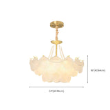 Pearl Shell Tiered Frosted Glass Living Room Chandelier Image - 21