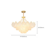 Pearl Shell Tiered Frosted Glass Living Room Chandelier Image - 24