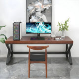 Pine Medium Wood Rectangle Steel Sled Gaming Desk Image - 4