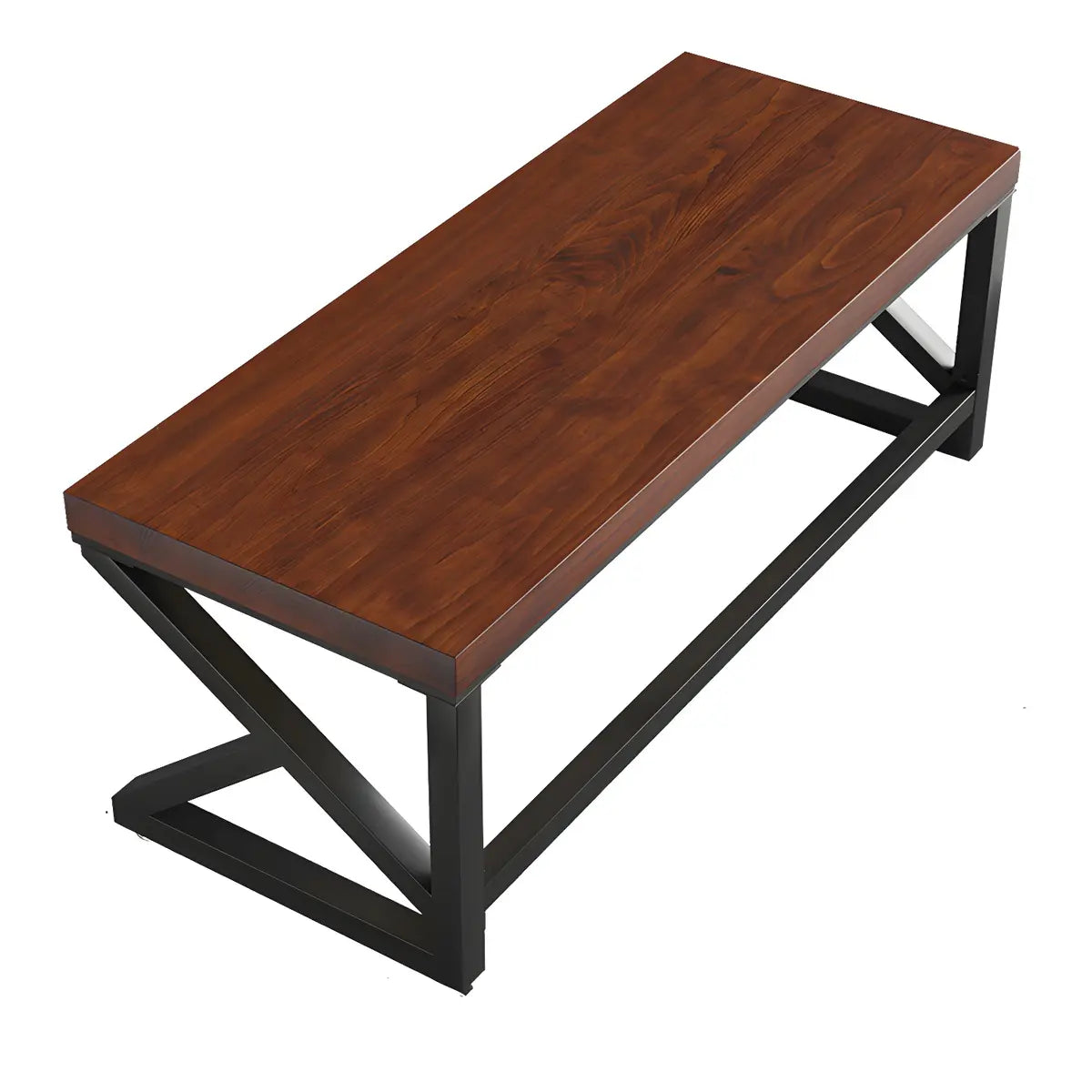 Pine Medium Wood Rectangle Steel Sled Gaming Desk Image - 5