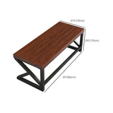 Pine Medium Wood Rectangle Steel Sled Gaming Desk #size