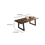 Pine Medium Wood Tone Free Form Sled Writing Desk #size