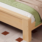 Pine Natural King Panel Bed with Mattress and Shelves Image - 6