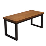 Pine Rectangle Butcher Block Sled Double Writing Desk Image - 10