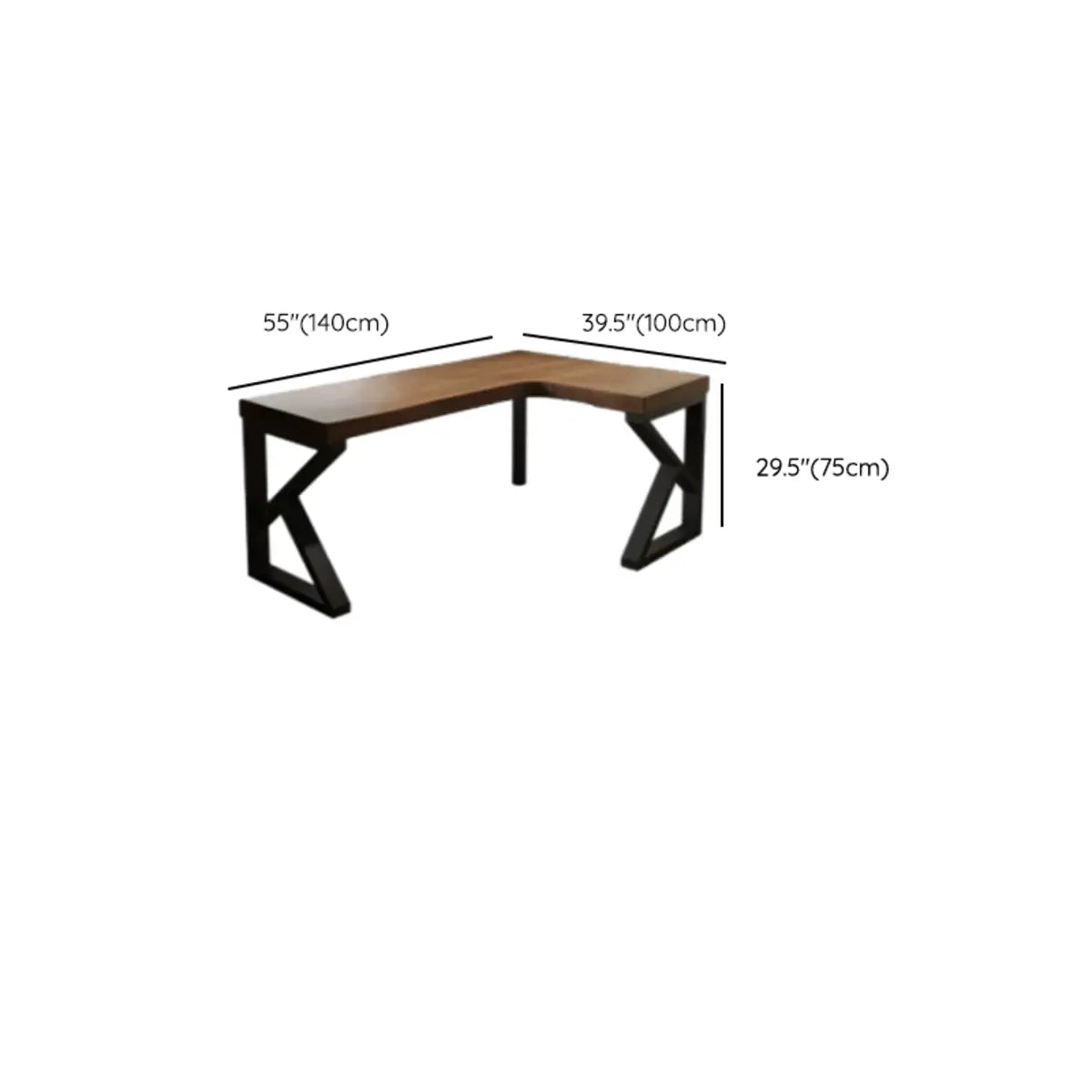 Pine Wood Butcher Block L-Shape Double Writing Desk Image - 20