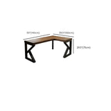 Pine Wood Butcher Block L-Shape Double Writing Desk Image - 20