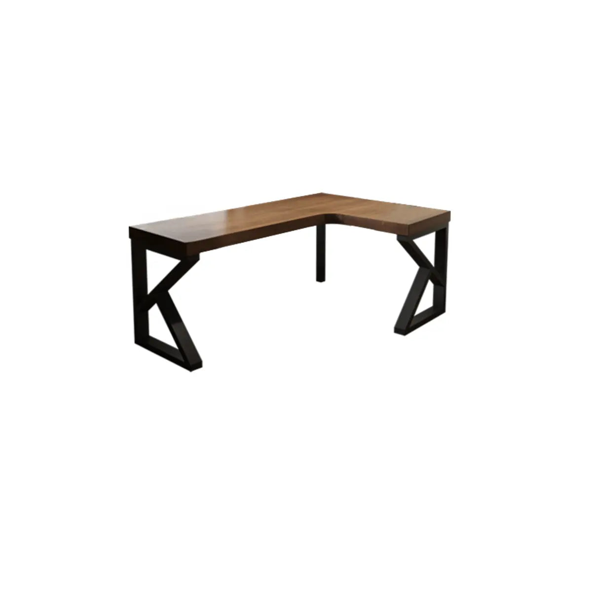 Pine Wood Butcher Block L-Shape Double Writing Desk Image - 9