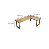 Pine Wood Butcher Block Sled L-Shape Writing Desk Image - 15