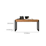 Pine Wood Drawers Butcher Block Sledge Writing Desk Image - 10