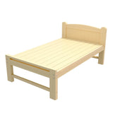 Pine Wood Natural Finish Twin Panel Bed with Headboard Image - 2