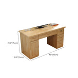 Pine Wood Soft Close Drawer Keyboard Tray Writing Desk Image - 10