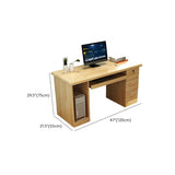 Pine Wood Soft Close Drawer Keyboard Tray Writing Desk Image - 12