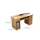 Pine Wood Soft Close Drawer Keyboard Tray Writing Desk Image - 16