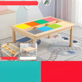 Pine Wood Toddler Building Block Table Chair Set Image - 7