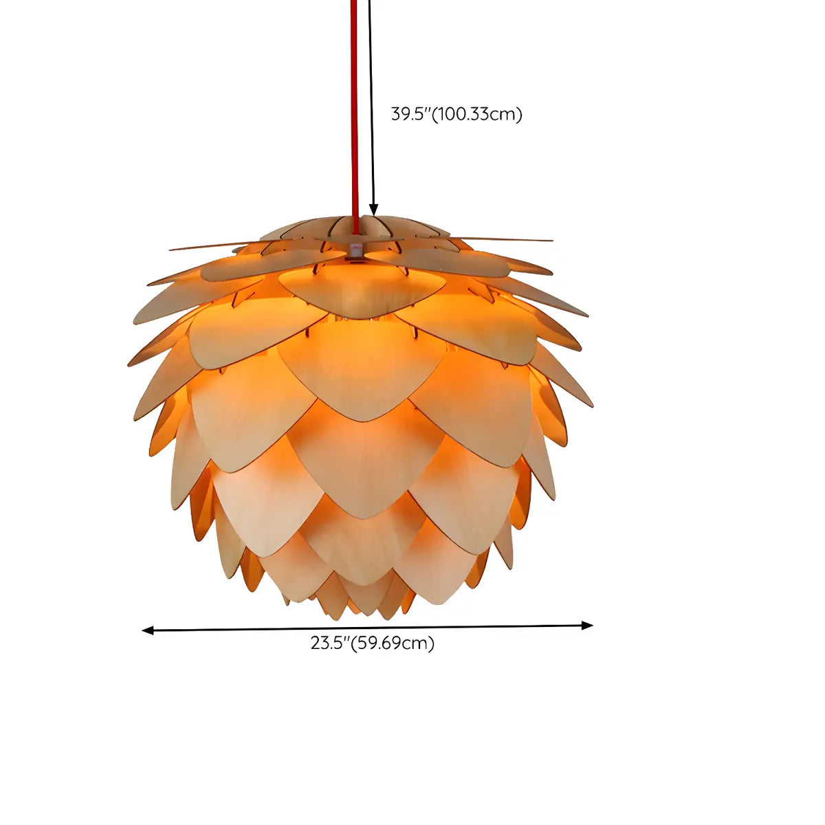 Pinecone Wooden Adjustable Chandelier Pendant Light 