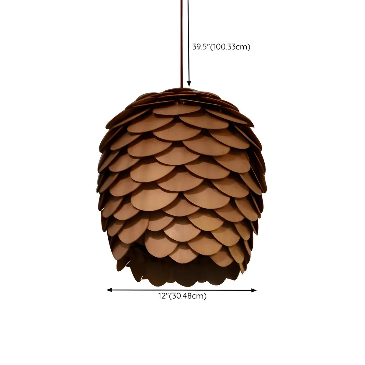 Pinecone Wooden Adjustable Chandelier Pendant Light Image - 18