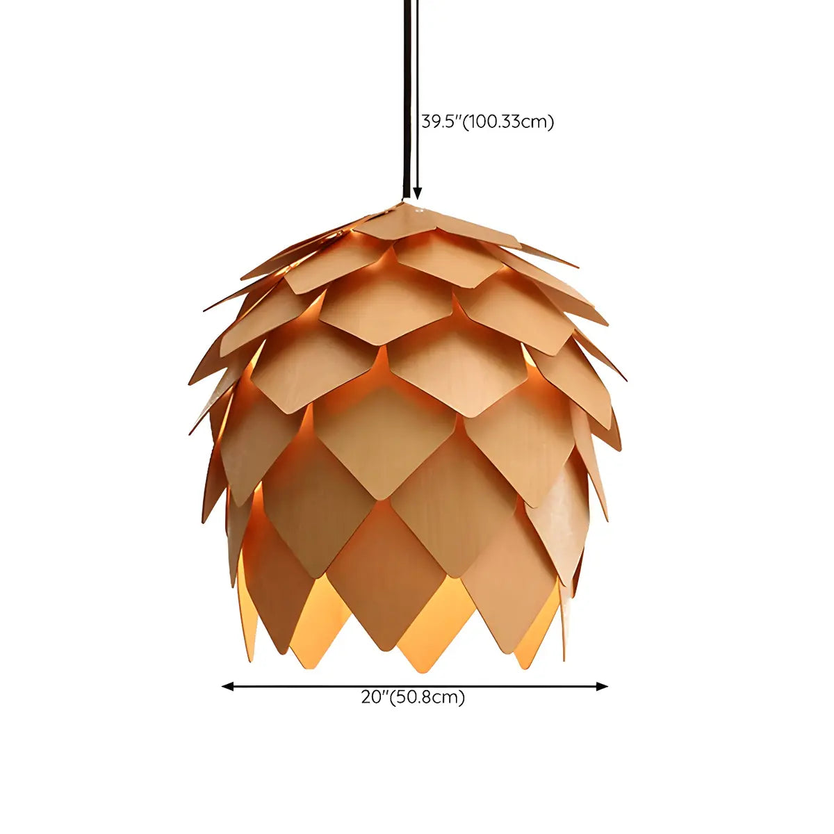 Pinecone Wooden Adjustable Chandelier Pendant Light Image - 19