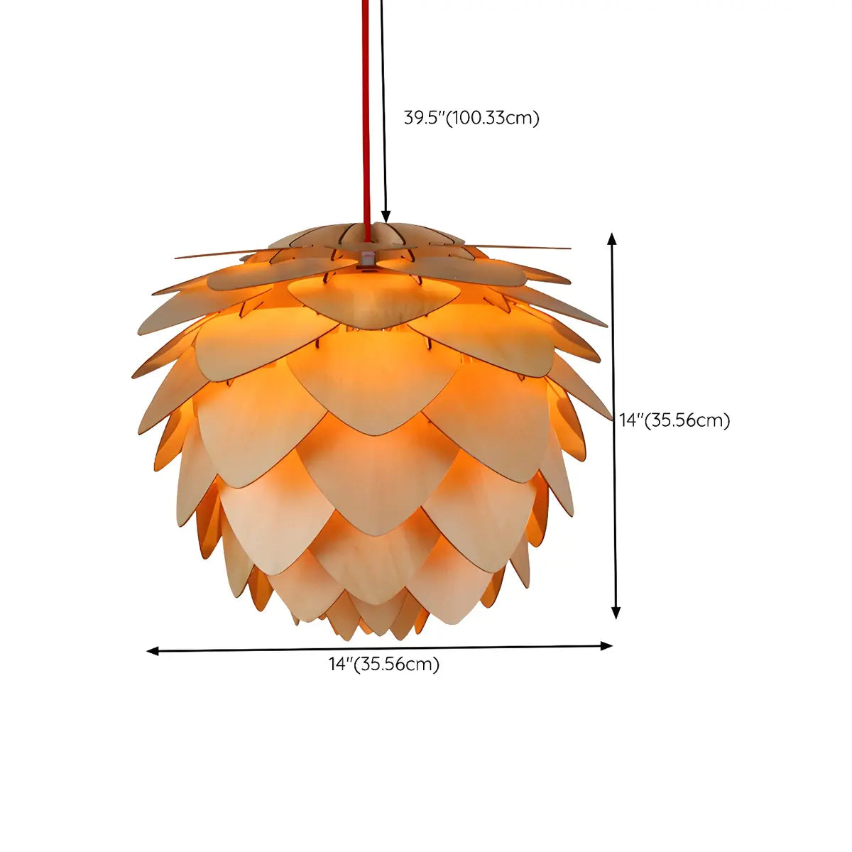 Pinecone Wooden Adjustable Chandelier Pendant Light Image - 23