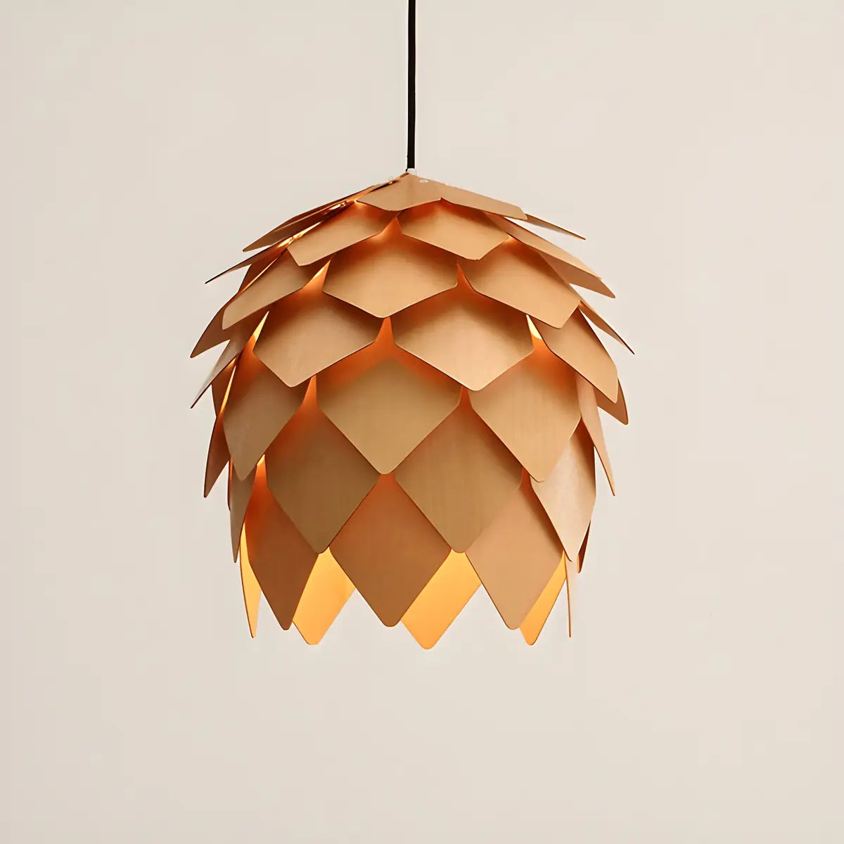 Pinecone Wooden Adjustable Chandelier Pendant Light Image - 7