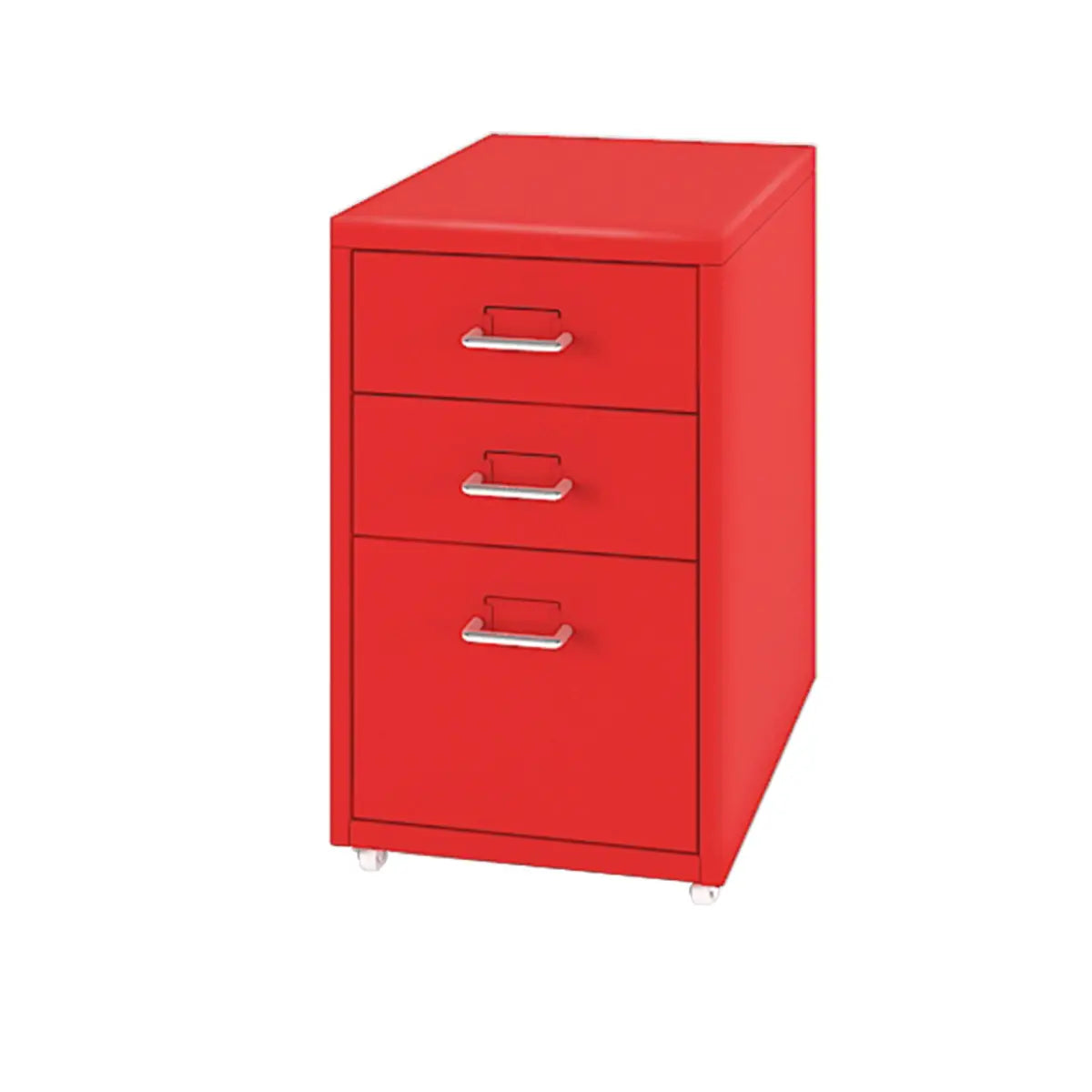 Pink 3 Drawers Steel Rolling Small Filing Cabinets Image - 10