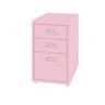 Pink 3 Drawers Steel Rolling Small Filing Cabinets Image - 5