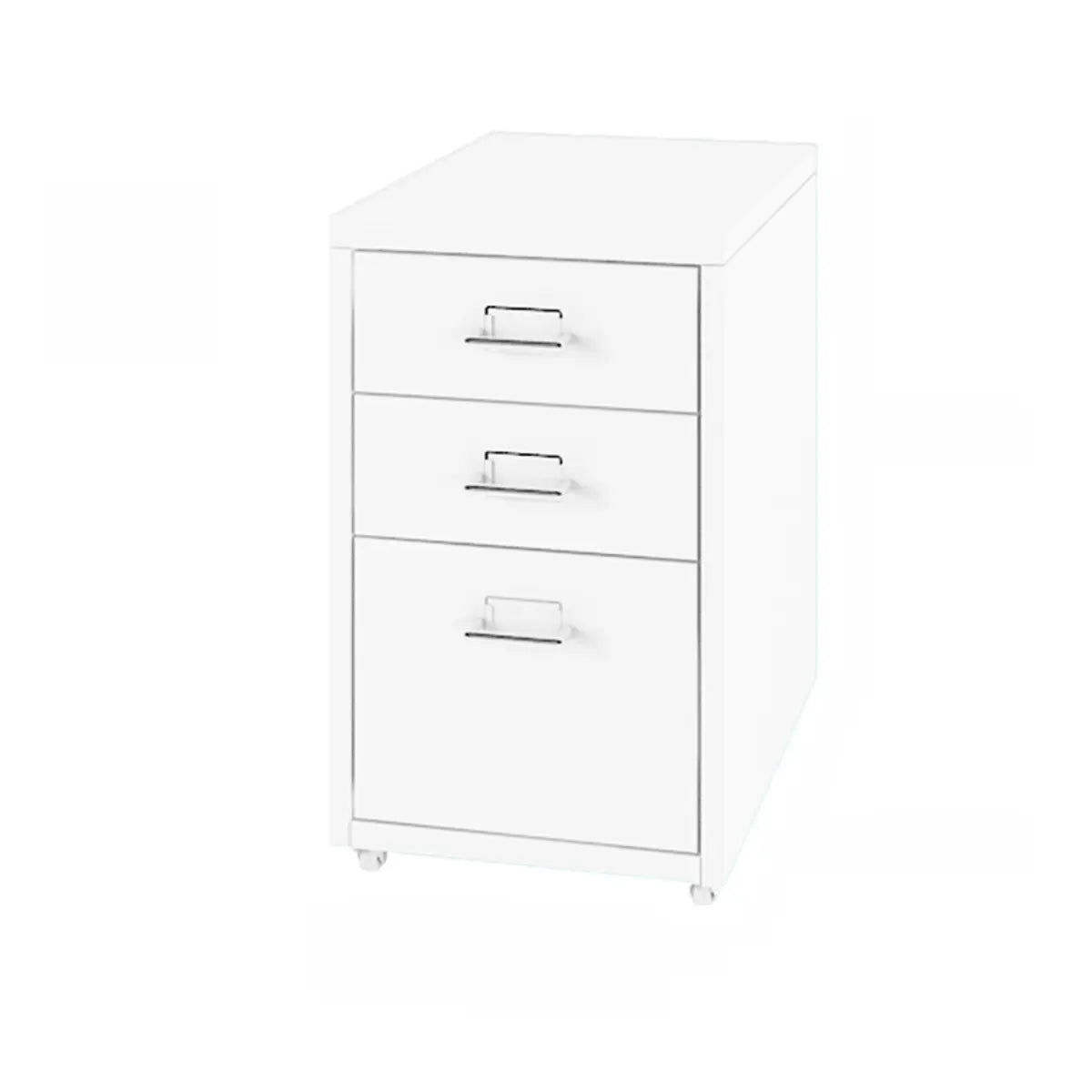 Pink 3 Drawers Steel Rolling Small Filing Cabinets Image - 6