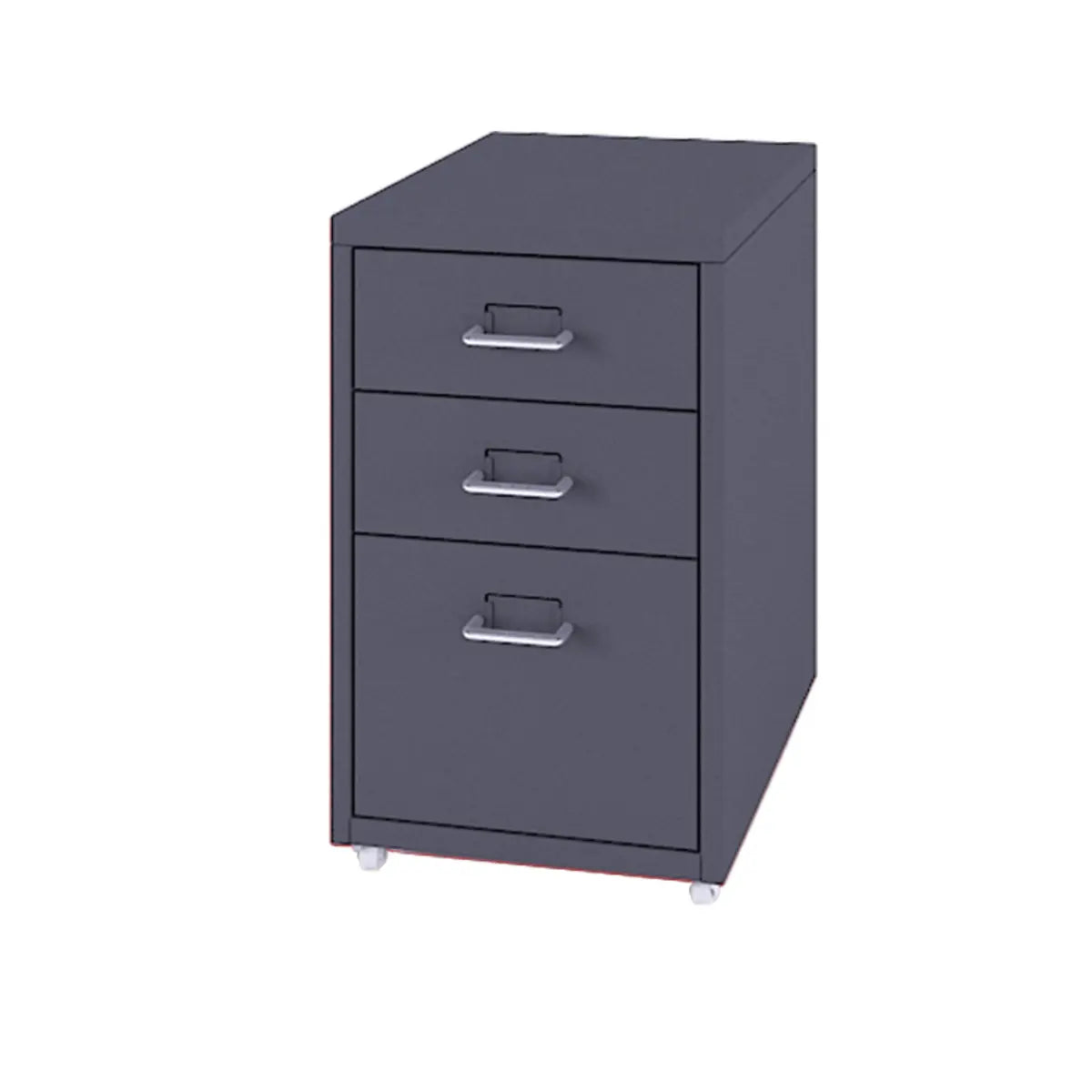 Pink 3 Drawers Steel Rolling Small Filing Cabinets Image - 7