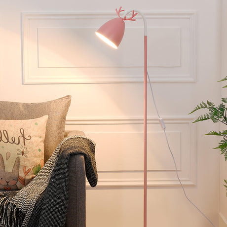 Pink Antler Decorative Bedside Metal Floor Lamp Image - 2