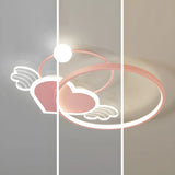 Pink Circle Loving Heart LED Flush Mount Ceiling Light Image - 10