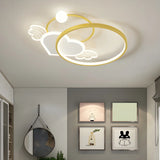 Pink Circle Loving Heart LED Flush Mount Ceiling Light Image - 4