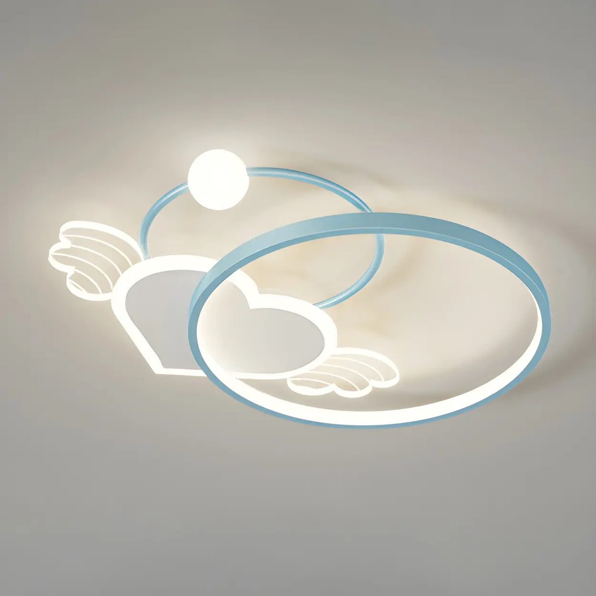 Pink Circle Loving Heart LED Flush Mount Ceiling Light Image - 7