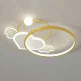 Pink Circle Loving Heart LED Flush Mount Ceiling Light Image - 9